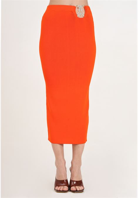 Women's orange midi skirt with Fly buckle PATRIZIA PEPE | 2G0974/K021R825
